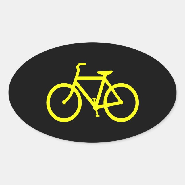 Adesivo Oval Bicicleta Amarela (Frente)