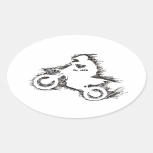 Adesivo Oval BICICLETA da SUJEIRA (preto do scribble)