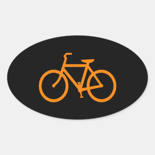 Adesivo Oval Bicicleta Laranja