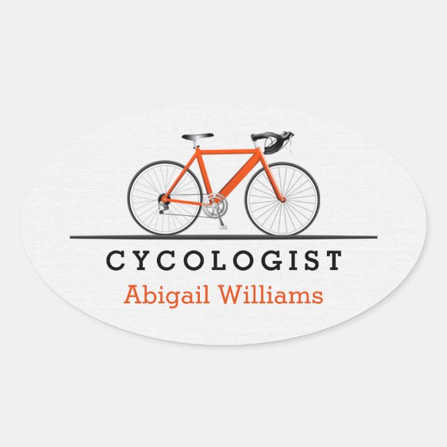 Adesivo Oval bicicleta laranja Cycologist (Frente)