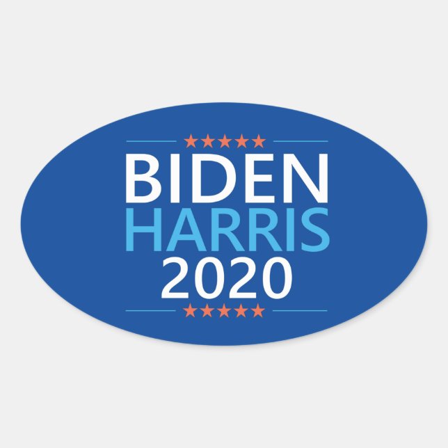 Adesivo Oval Biden Harris 2020 para Presidente (Frente)