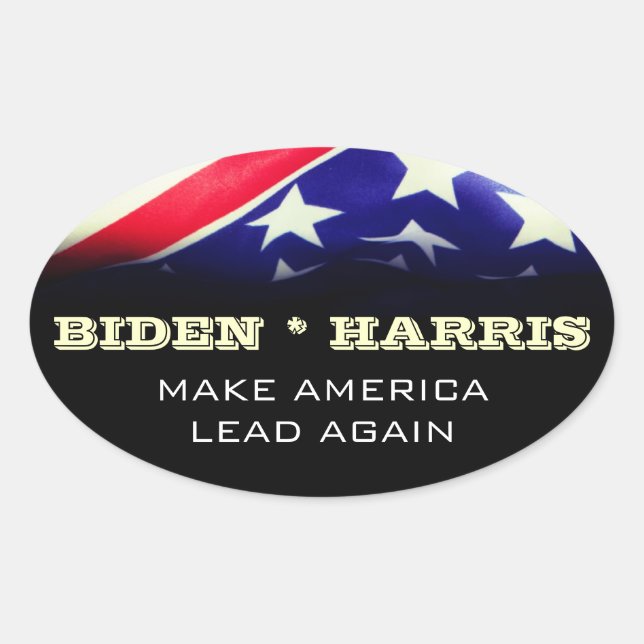 Adesivo Oval BIDEN HARRIS FAZ A América LIDERAR Novamente (Frente)