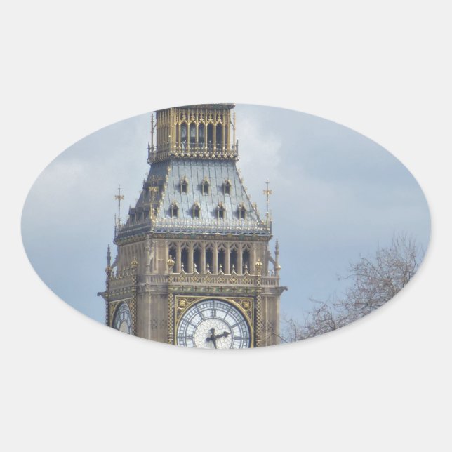 Adesivo Oval Big Ben Clock (Frente)