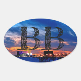 Adesivo Oval Biloxi Beach "BB" Oval Sticker