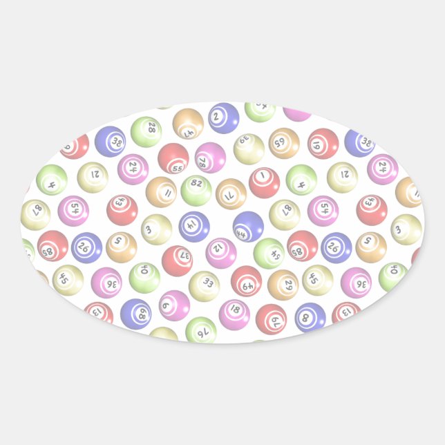 Adesivo Oval Bingo Balls (Frente)