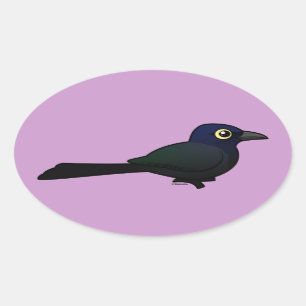 Adesivo Oval Birdorable Excelente-atou Grackle