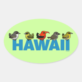 Adesivo Oval Birdorable Hawaii
