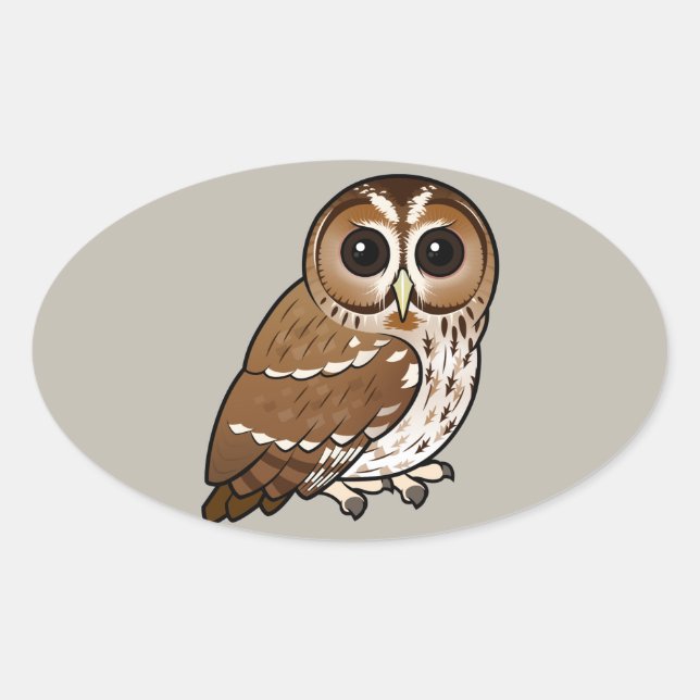 Adesivo Oval Birdorable Tawny Owl (Frente)