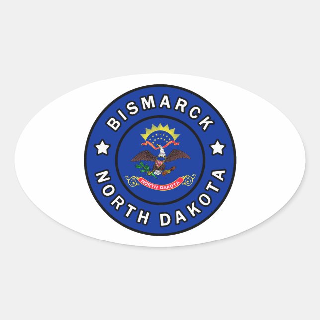 Adesivo Oval Bismarck North Dakota (Frente)