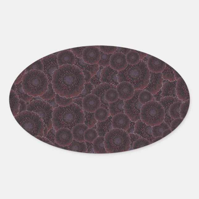 Adesivo Oval Black Dahlias (Frente)