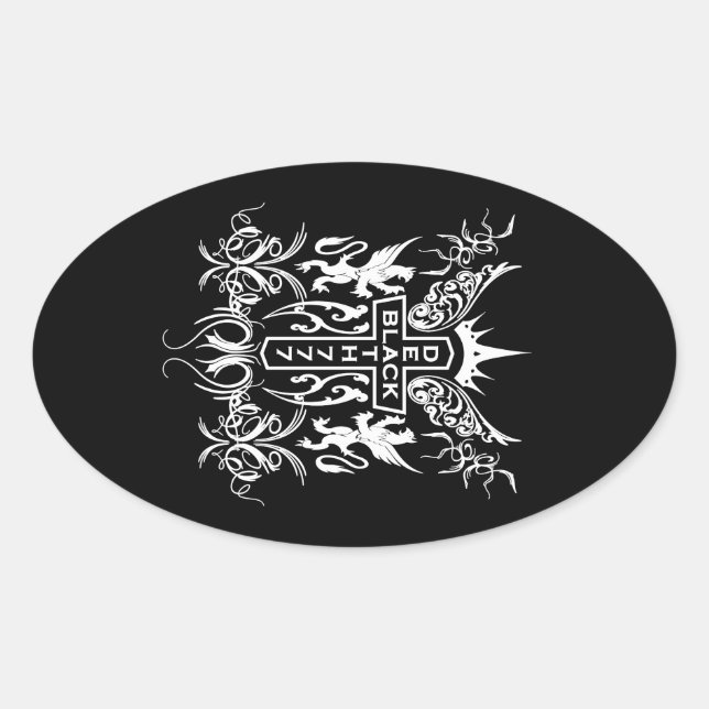 Adesivo Oval Black Death 777 - Cross (Frente)