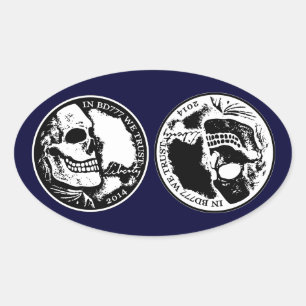 Adesivo Oval Black Death 777 - Liberty
