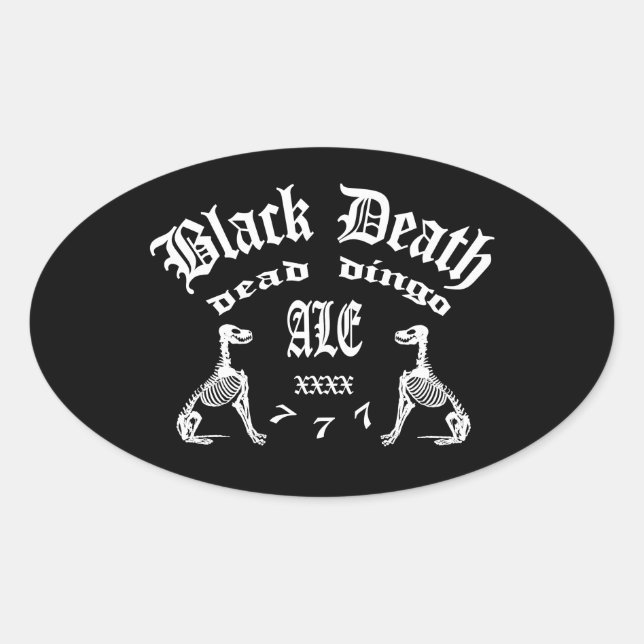 Adesivo Oval Black Death 777 - Morto Dingo Ale (Frente)