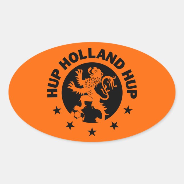 Adesivo Oval Black Hup Holland - Cor de fundo editável (Frente)