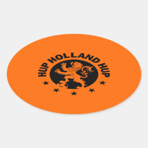 Adesivo Oval Black Hup Holland - Cor de fundo editável