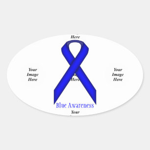 Adesivo Oval Blue Standard Ribbon por Kenneth Yoncich