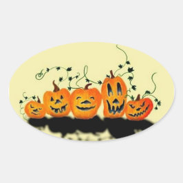 Adesivo Oval Bobo Pumpkins Halloween Sticker