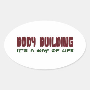 Adesivo Oval Body building é um modo de vida