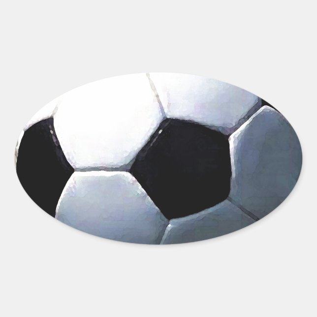 Adesivo Oval Bola de futebol (Frente)