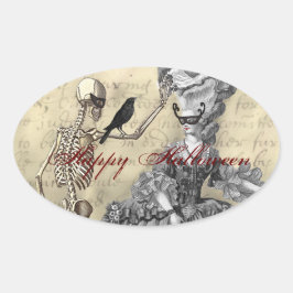 Adesivo Oval Bola de Mascarada de Halloween