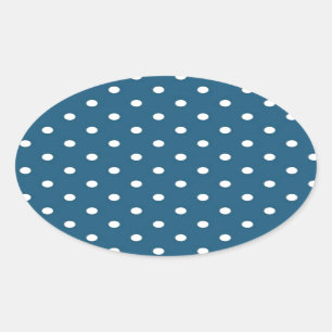 Adesivo Oval Bolinhas Teais
