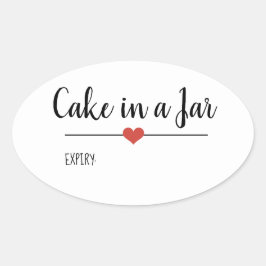 Adesivo Oval Bolo em um Pau Oval personalizado com script branc