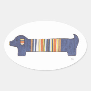 Adesivo Oval Bonita Dachshund Stickers-Dachshund#1 - Erin Brie 