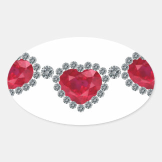 Adesivo Oval Bonito mulher Ruby Necklace