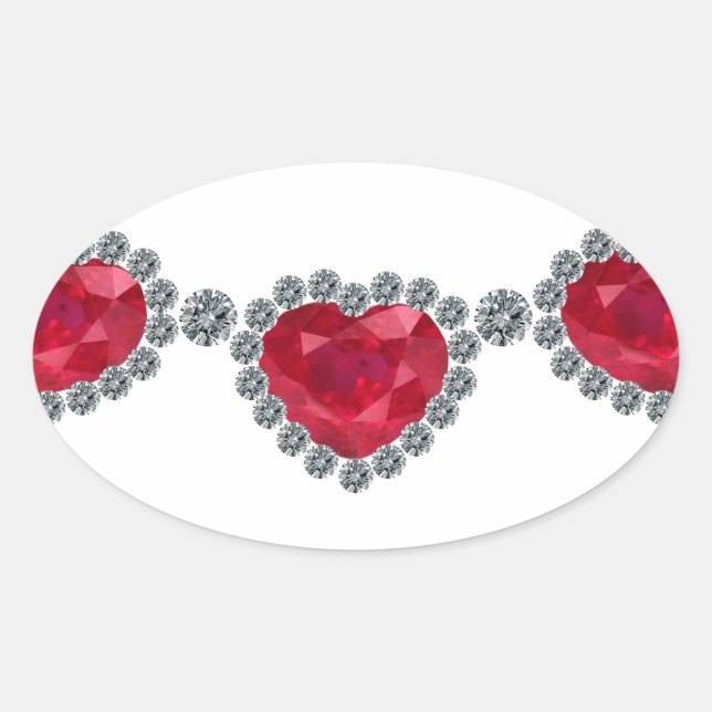 Adesivo Oval Bonito mulher Ruby Necklace (Frente)