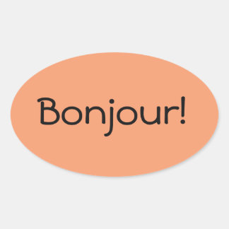 Adesivo Oval Bonjour Sticker