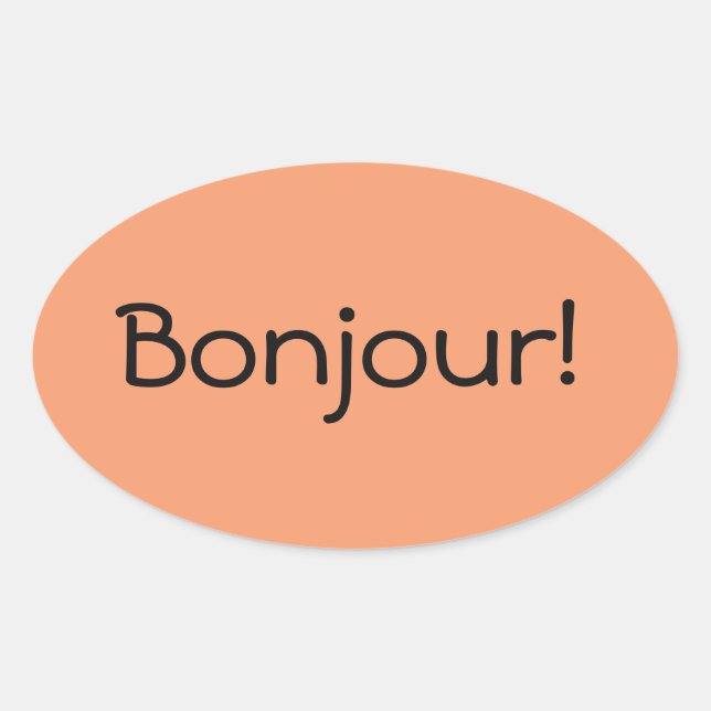 Adesivo Oval Bonjour Sticker (Frente)