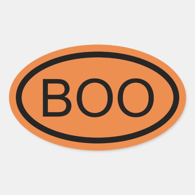 Adesivo Oval Boo Halloween (Frente)