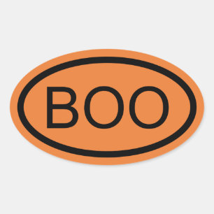 Adesivo Oval Boo Halloween Oval Sticker