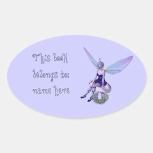 Adesivo Oval Bookplate feericamente conhecido customizável -