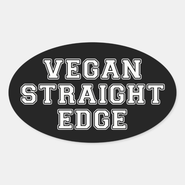 Adesivo Oval Borda do Hetero Vegan (Frente)