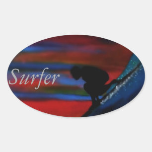 Adesivo Oval Borracha-adesivos do para-choques, surfista