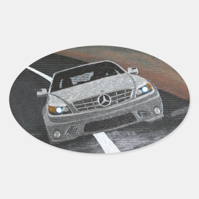 Adesivo Oval Borracha-adesivos para-choques, Mercedes (Frente)