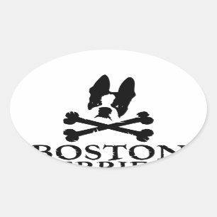 Adesivo Oval Boston Oficial Terriers Rock Merch