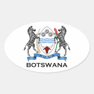 Adesivo Oval BOTSWANA - bandeira/emblema/brasão/símbolo