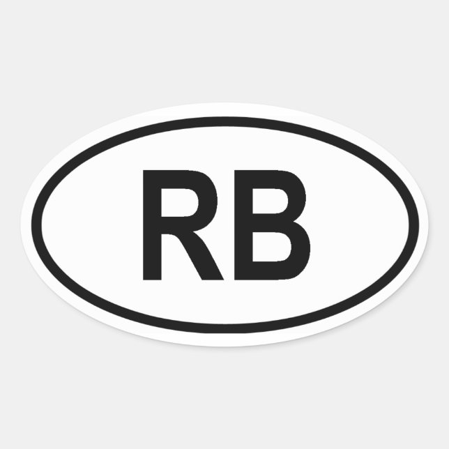 Adesivo Oval Botswana "RB" (Frente)