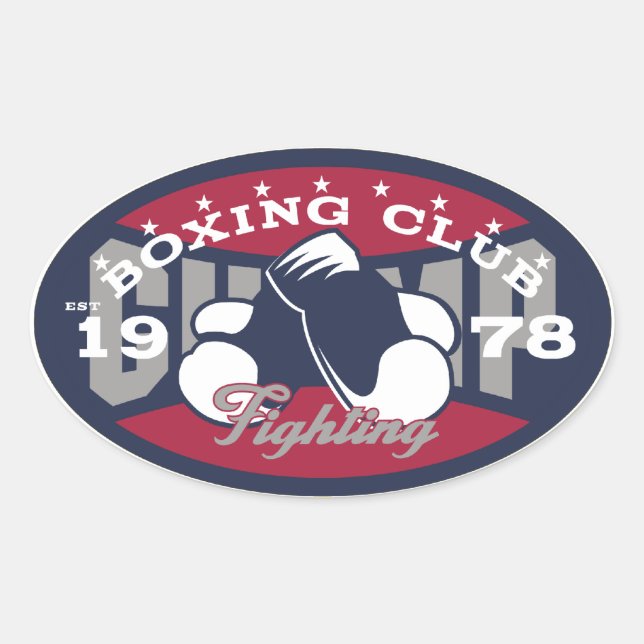 Adesivo Oval Boxing Club (Frente)