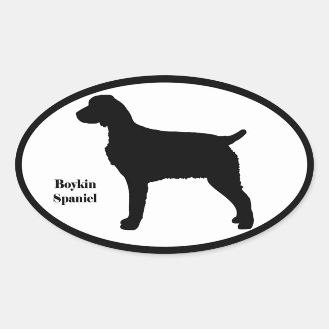 Adesivo Oval Boykin Spaniel SIlhouette (Frente)