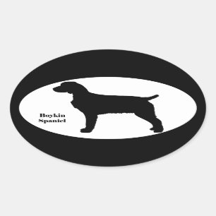 Adesivo Oval Boykin Spaniel SIlhouette