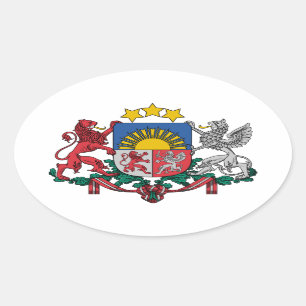 Adesivo Oval Brasão letão