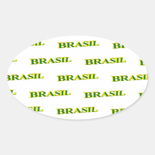 Adesivo Oval Brasil 3D