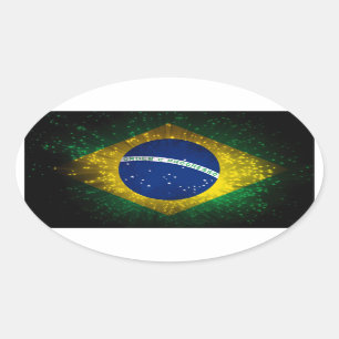 Adesivo Oval Brasil - Marca Fogo
