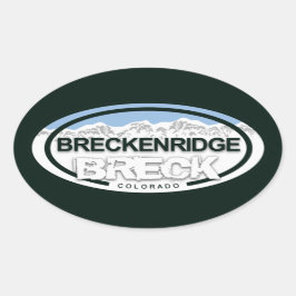 Adesivo Oval Breckenridge Colorado Mountain Tag Stickers