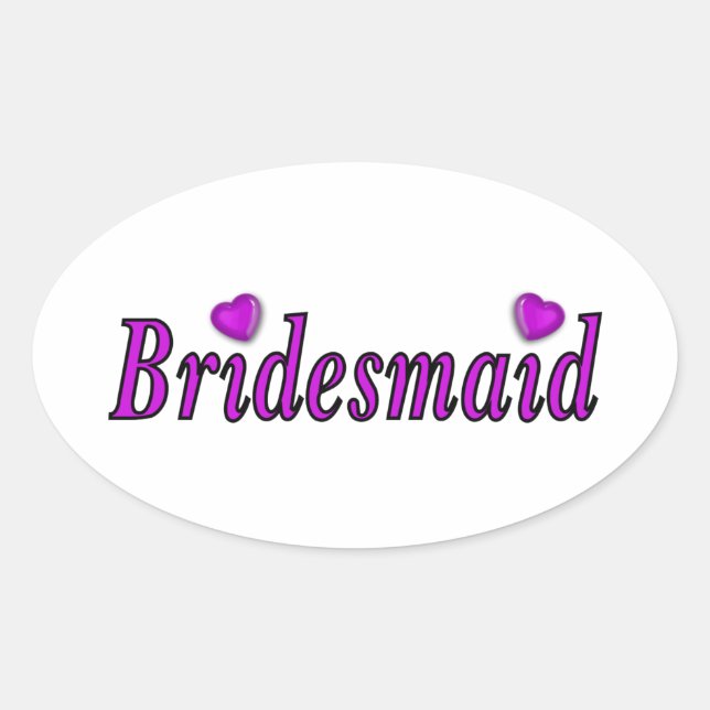 Adesivo Oval Bridesmaid Simplesmente Amor (Frente)