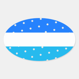 Adesivo Oval Bright Red Polka Dotted White Stripes