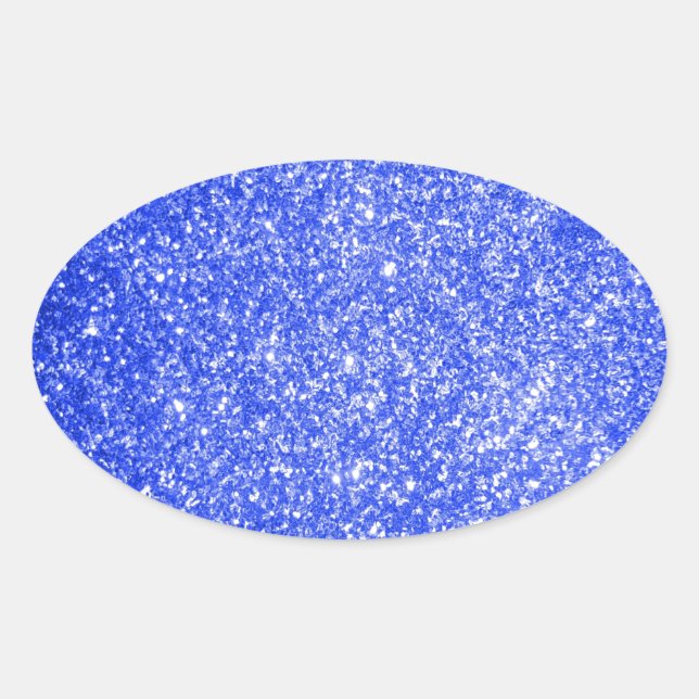 Adesivo Oval Brilho Azul (Frente)